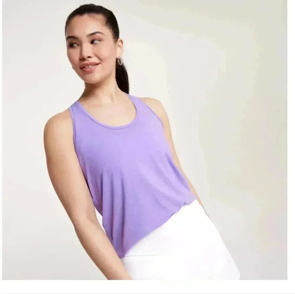 NWT Calia Women's Twist Back Tank Top Sleeveless Heathered Purple Size Medium - Picture 2 of 6